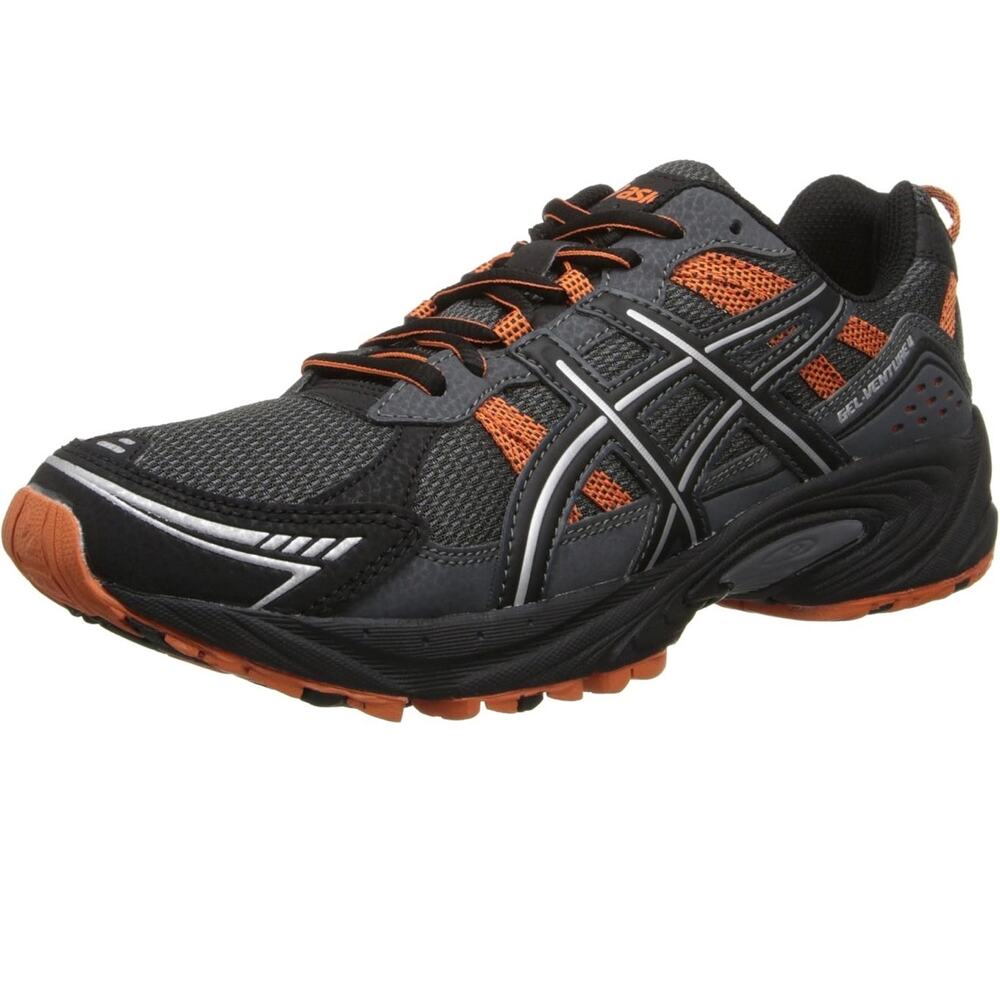 ASICS Gel Venture 4 Trail Running Shoes Black Orange Men’s 11.5